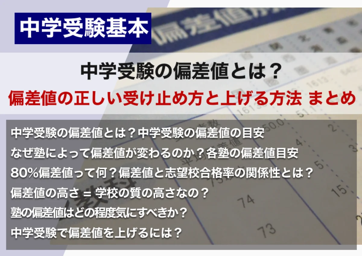 中学受験の偏差値とは？偏差値の正しい受け止め方と、上げる方法 まとめ – 中学受験情報局『かしこい塾の使い方』